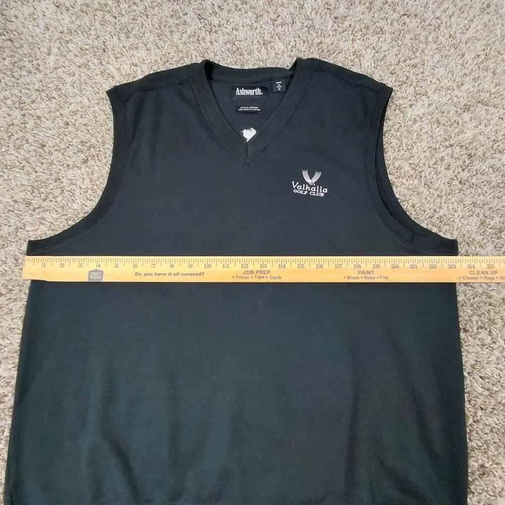 Valhalla Golf Club Sweater Vest Mens Medium Black Ashworth Cotton Louisville KY